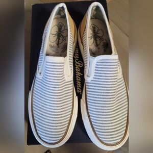 Tommy Bahama Denim Stripe Nautical Sneakers With Box 6 Sailor Platform